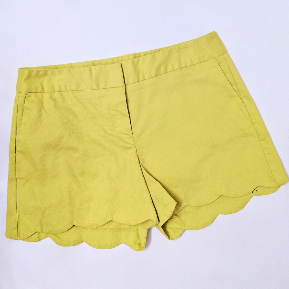 Yellow Neon Scalloped Shorts Y2K